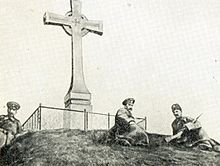 Russian gendarmes in 1914 at the Taras Shevchenko burial. Kaniv1914.jpg