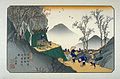 Parte de la colección Sesenta y nueve estaciones del Kisokaidō en donde se muestra Magome, de Utagawa Hiroshige y Keisai Eisen.