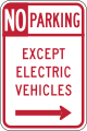R7-111 No parking except electric vehicles