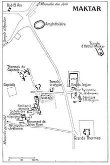Plan du site archéologique de Makthar