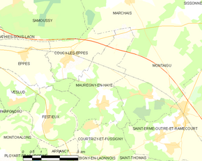 Poziția localității Mauregny-en-Haye