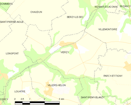 Mapa obce Vierzy