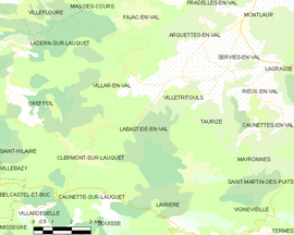 Mapa obce Labastide-en-Val