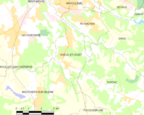 Poziția localității Vœuil-et-Giget