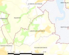 Poziția localității Langrolay-sur-Rance