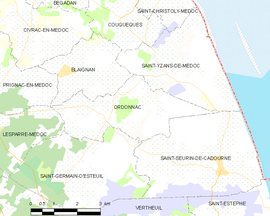 Mapa obce Ordonnac