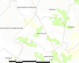 Mapa obce La Roquille