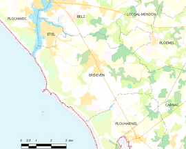 Mapa obce Erdeven