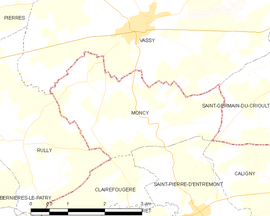 Mapa obce Moncy