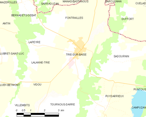 Poziția localității Trie-sur-Baïse