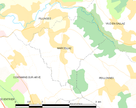 Mapa obce Marcellaz