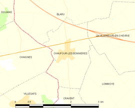 Mapa obce Chaufour-lès-Bonnières