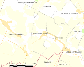 Mapa obce Vouillé-les-Marais