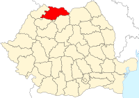 Administrativna karta s naznakom županije Maramureș