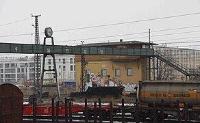 Pedestrian bridge over the freight tracks in Laim