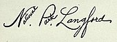 signature de Nathaniel P. Langford