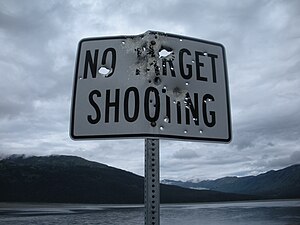 No target shooting - Sign is located at mile 8...