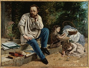 Proudhon et ses enfants (Proudhon lastensa kanssa), 1865.