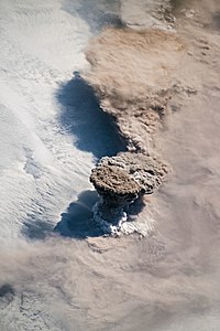 Eruption of Raikoke, by NASA (edited by Iifar)