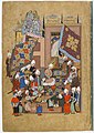 Юсуф устраивает царский пир по поводу своей свадьбы, "Хафт Ауранг" Джами, 1556-65, Галерея Фрир.
