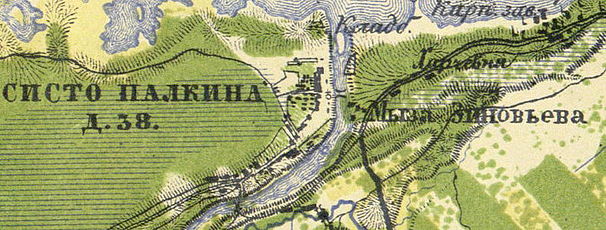 План деревни Систо-Палкино. 1860 год