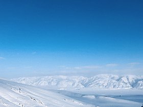 阿勒泰布尔津镇窝依莫克镇的雪景