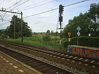 De intercity naar Arnhem op de afbuigende Rhijnspoorweg