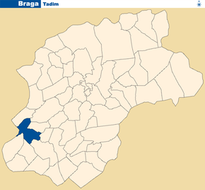 Localização no município de Braga
