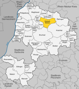 Kaart van Ubstadt-Weiher