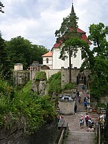 Kaple sv. Jana Nepomuckého na hradě Valdštejn (pohled od východu)