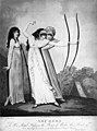 Due ragazze inglesi si esercitano con l'arco, 1799