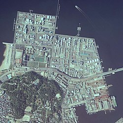 1987年9月20日撮影の福岡市荒津地区の航空写真