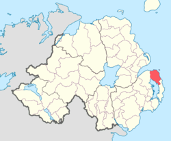 Location of Ards Lower, County Down, Northern Ireland.