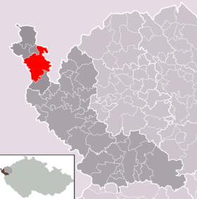 Poloha mesta Aš v rámci okresu Cheb a správneho obvodu obce s rozšírenou pôsobnosťou Aš