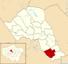大ロンドン、カムデン区内での位置の位置図