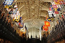 Banners in St George's Chapel of members of the Order of the Garter Castell de Windsor - Capella de Sant Jordi.JPG