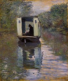 Claude Monet, The Studio Boat (Le Bateau-atelier) (1876) Claude Monet Le bateau atelier.jpg