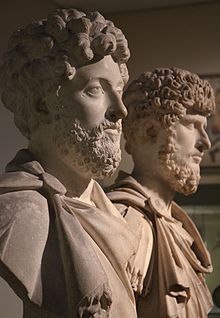Busts of Marcus Aurelius and his co-ruler Lucius Verus