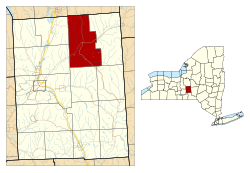 Location within Cortland County and New York