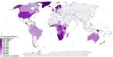 Countries by percentage of Protestants (2010).svg