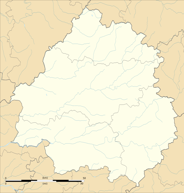 Mapa konturowa Dordogne, w centrum znajduje się punkt z opisem „Périgueux”