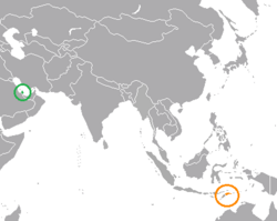 Lage von Katar und Osttimor