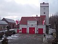 Feuerwehrhaus der FF Gutenswegen mit Schlauchturm und Geräteschuppen
