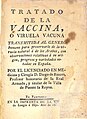 Tratado de la vaccina o viruela vacuna de Diego de Bances, "titular de Puente la Reina" (1802)