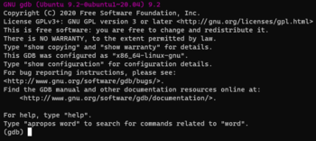 English: Screenshot of GDB, the debugger of th...