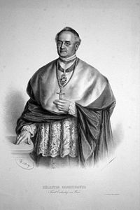 Kardinaal Ganglbauer, een geestelijke met het grootkruis om de hals