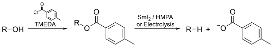 Electrochemická Markóova-Lamoca deoxygenace