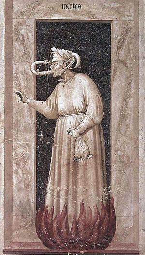 The Seven Vices - Envy, by Giotto (1306, Fresc...