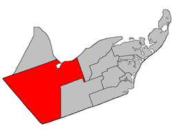 Location within Gloucester County, New Brunswick