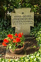 Hans-Georg Friedrich Friedeburgs gravsted på Adelby kirkegård ved Flensborg.